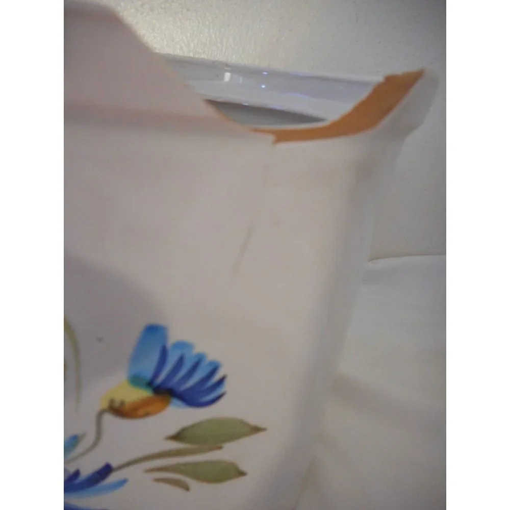 Blue Floral Canister Set w/ lids HandPainted numbered Italy Estate Find Pottery - Picture 11 of 12